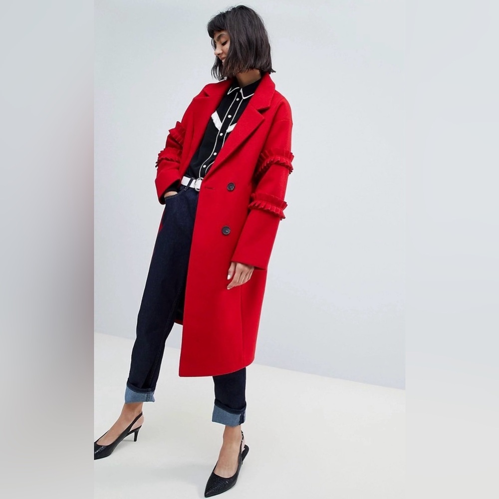ASOS Red double breasted Coat